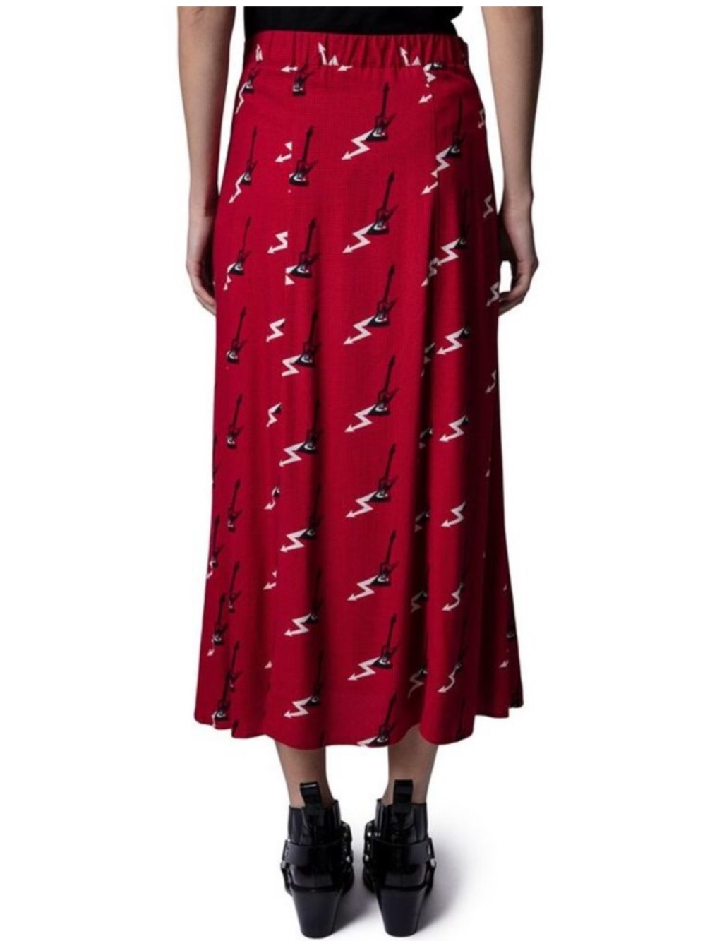 Zadig & Voltaire Rouge June Guitare Midi Skirt, Size 38 / Medium - Picture 5 of 13